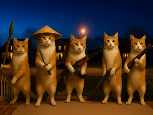 Кот с пистолетом-кликером: эволюция